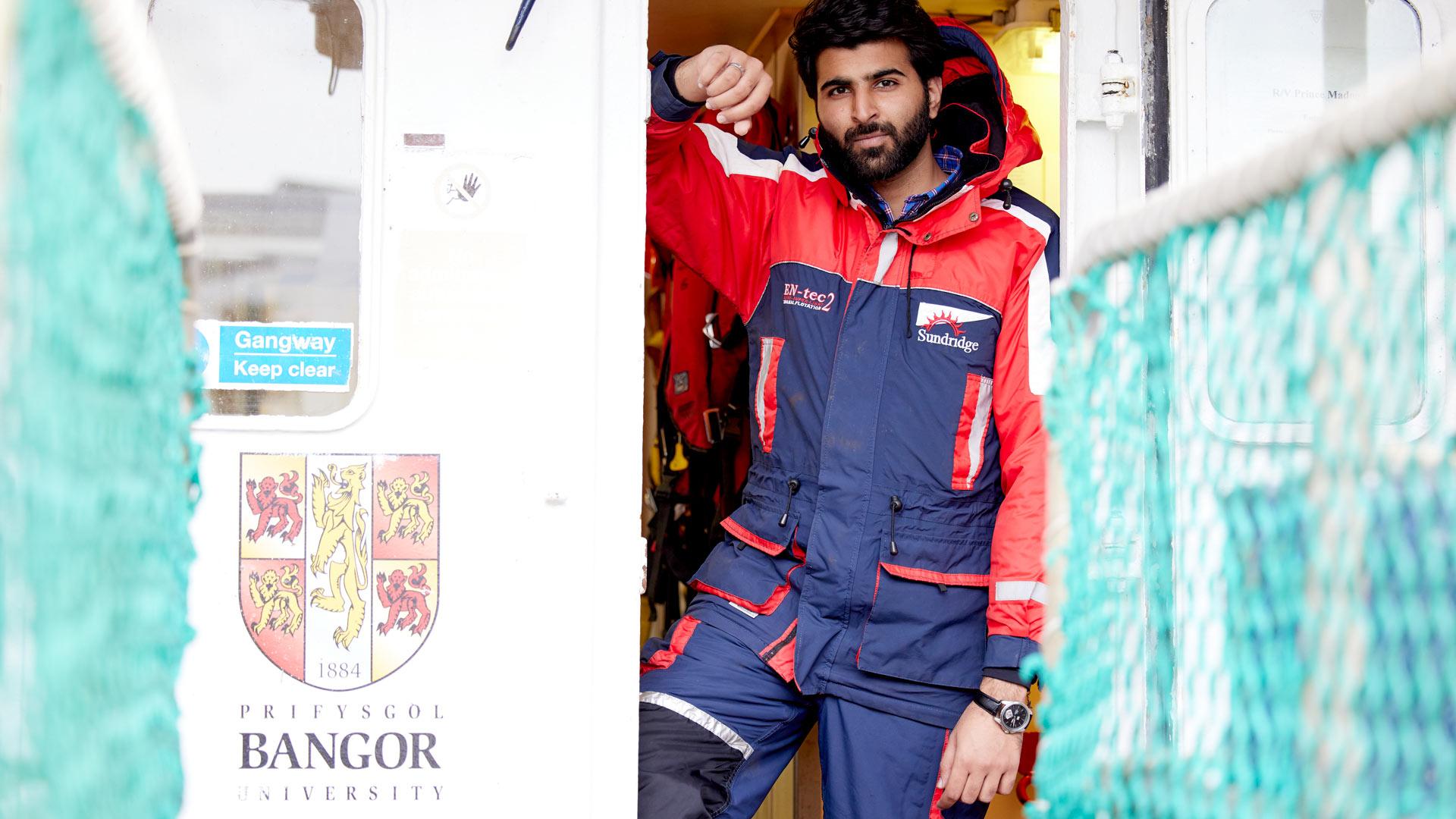 Student on board research ship