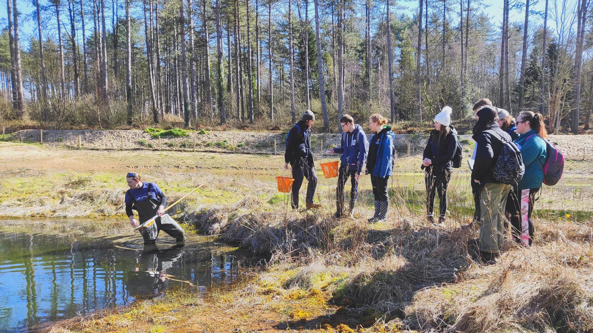 Students on an Environmental Studies Field Trip